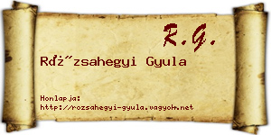 Rózsahegyi Gyula névjegykártya